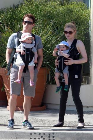 Charlie Moyer with his parents and twin sister Poppy.